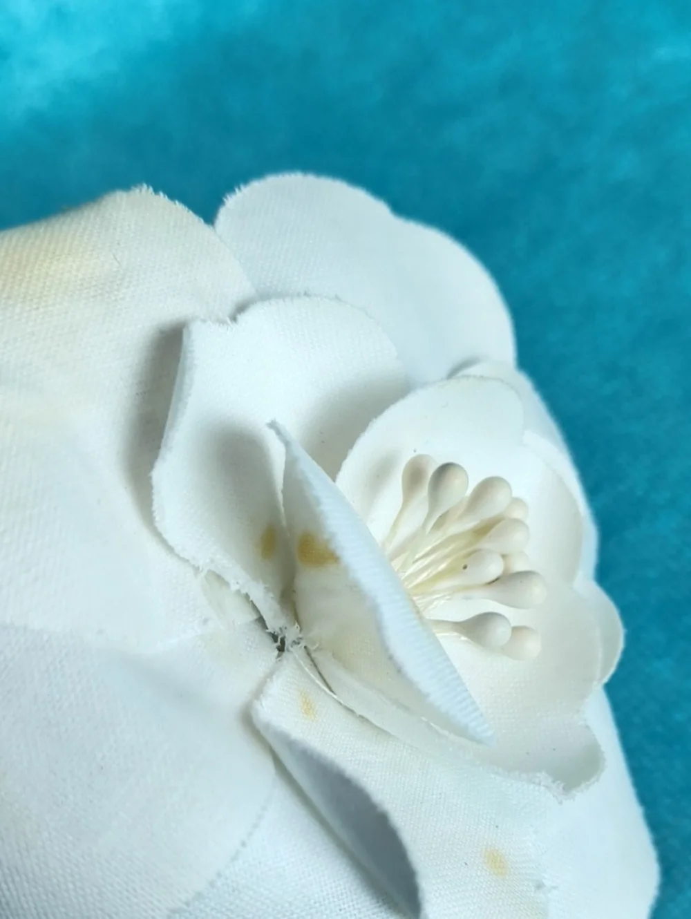 CHANEL White Classic Camelia Flower Brooch Pendant Charm Accessory